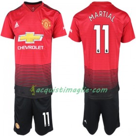 Divisa di Calcio Manchester United Anthony Martial 11 Bambino Prima 2018/2019